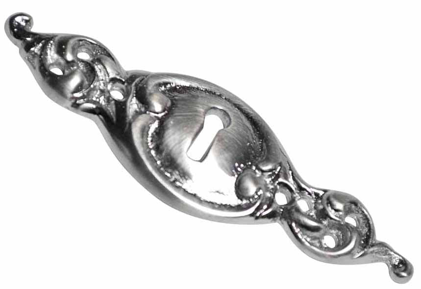 ##Antique Hardware## 3 3/4 Inch Polished Chrome Victorian Escutcheon