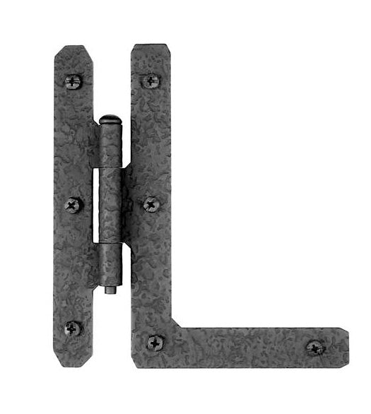 Antique Hardware 4 1/2 Inch Cast Iron HL Hinge: Pair of Black Matte Iron Hinges CABINET HINGE