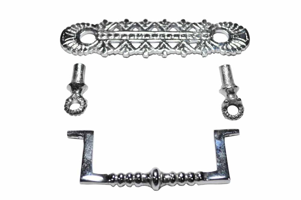 ##Antique Hardware## 4 1/5 Inch Solid Brass Eastlake Bail Pull (Satin Nickel Finish)