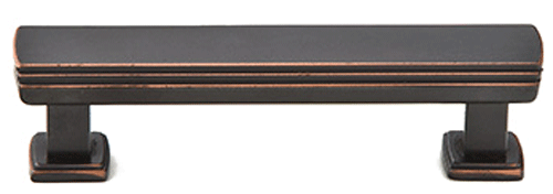 ##Antique Hardware## 4 7/8 Inch (4 Inch c-c) Solid Brass Art Deco Pull