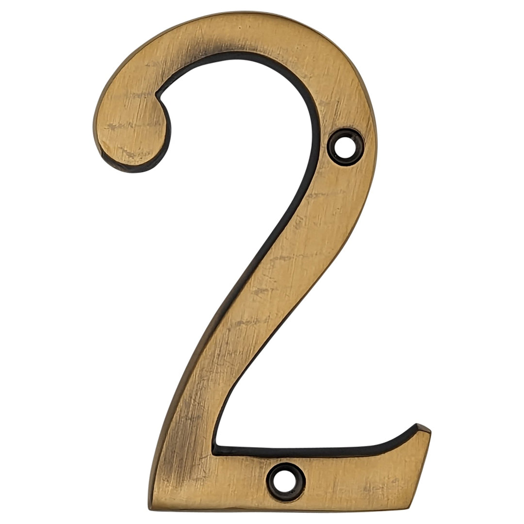 Antique Hardware 4 Inch Tall House Number 2 ADDRESS PLAQUE