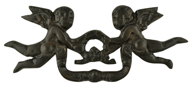 Antique Hardware 5 1/3 Inch Solid Brass Cherub Bail Pull (Black Bronze Finish) Cabinet Knobs & Handles