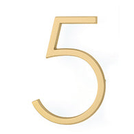 Antique Hardware 7 Inch Tall Modern House Number 5 (Several Finishes) LETTER PLAQUE