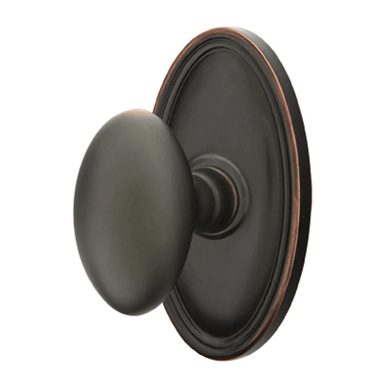 Antique Hardware Emtek Solid Brass Egg Door Knob Set With Oval Rosette EMTEK DOOR KNOB