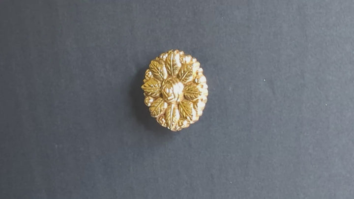 Large Oversized Flower & Petal Solid Brass Cabinet & Furniture Knob