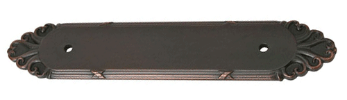 Antique Hardware 6 3/4 Inch (4 Inch c-c) Solid Brass Ribbon & Reed Back Plate BACK PLATE