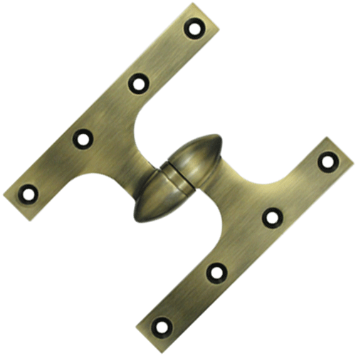 ##Antique Hardware## 6 Inch x 5 Inch Solid Brass Olive Knuckle Hinge