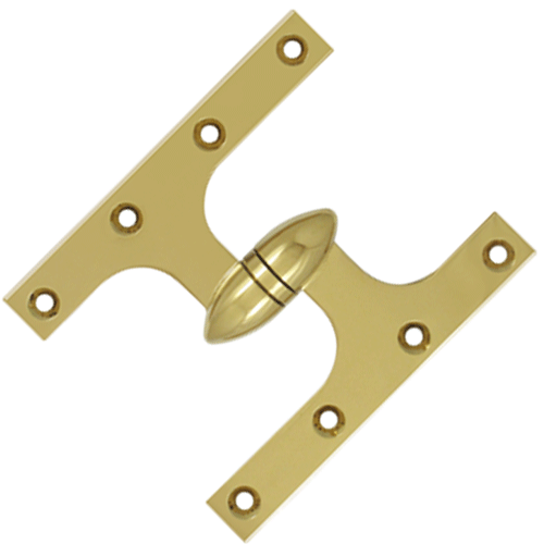 ##Antique Hardware## 6 Inch x 5 Inch Solid Brass Olive Knuckle Hinge