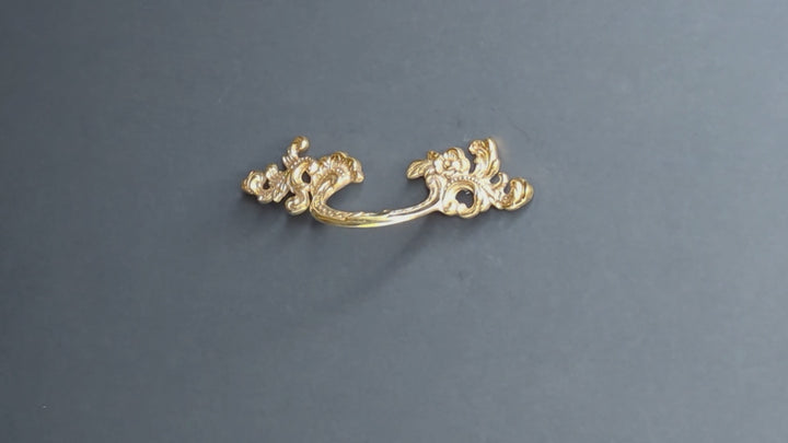 6 1/2 Inch (3 1/8 inch c-c) Filigree Rococo Pull (Several Finishes Available)