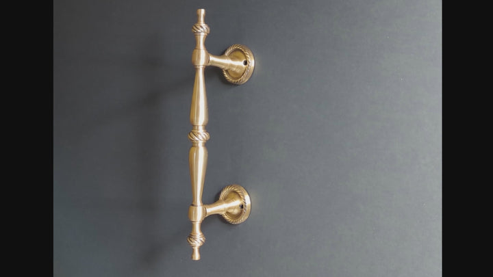 9 1/2 Inch Overall (6 Inch C-C) Solid Brass Rope Style Handle (Several Finishes Available)