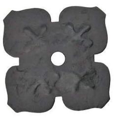 ##Antique Hardware## 1 1/2 Inch by 1 1/2 Inch Old European Style Floral Door Boss (Flat Black)