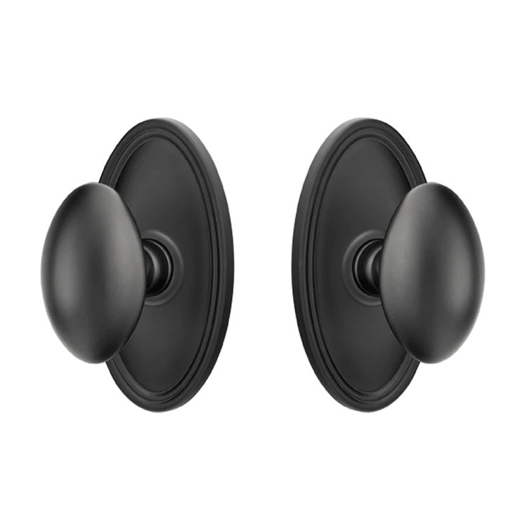 Antique Hardware Emtek Solid Brass Egg Door Knob Set With Oval Rosette EMTEK DOOR KNOB