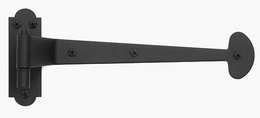 Antique Hardware 13 3/8 Inch Rough Iron Bean Style Strap Shutter Hinge (Flush Mount) HINGE