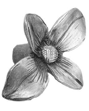 Antique Hardware 2 Inch Solid Pewter Knob: Dogwood Flower CABINET KNOB