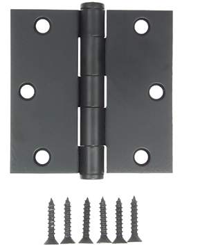 Antique Hardware 3 1/2 Inch by 3 1/2 Inch Butt Hinge (Forged Black Iron) HINGE