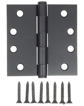 Antique Hardware 4 Inch by 4 Inch Butt Hinge (Forged Black Iron) HINGE