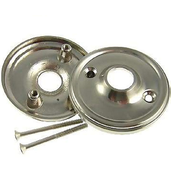 ##Antique Hardware## Solid Brass Traditional Style Rosette Plates (Brushed Nickel Finish)