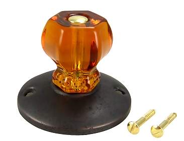 Antique Hardware Art Deco Style Amber Glass Robe Hook ROBE-HOOK