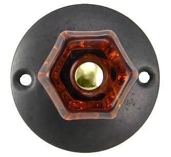 Antique Hardware Art Deco Style Amber Glass Robe Hook ROBE-HOOK