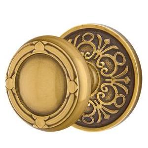 ##Antique Hardware## Solid Brass Ribbon & Reed Door Knob Set With Lancaster Rosette (Several Finish Options)