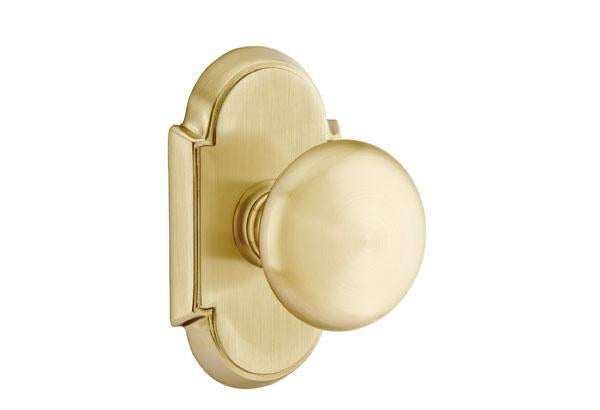 ##Antique Hardware## Arched Back Plate Entryway Set with Round Brass Knob (Several Finishes Available)