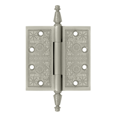 Antique Hardware 4 1/2 X 4 1/2 Inch Solid Brass Ornate Finial Style Hinge HINGE