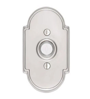 ##Antique Hardware## 4 3/8 Inch Solid Brass Doorbell Button with Beveled Arched Rosette (Several Finishes Available)