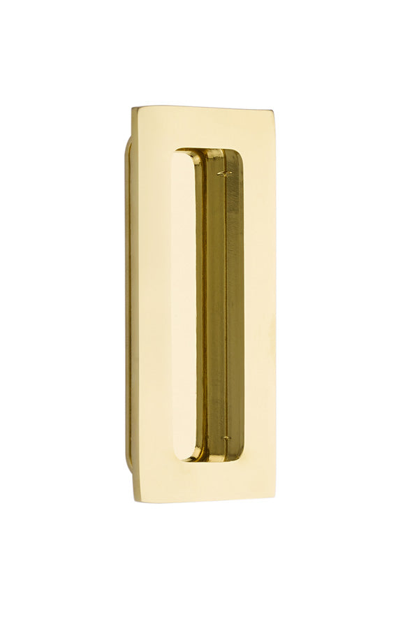 Antique Hardware 4 Inch Solid Brass Modern Rectangular Flush Pull FLUSH-PULL-POCKET DOOR