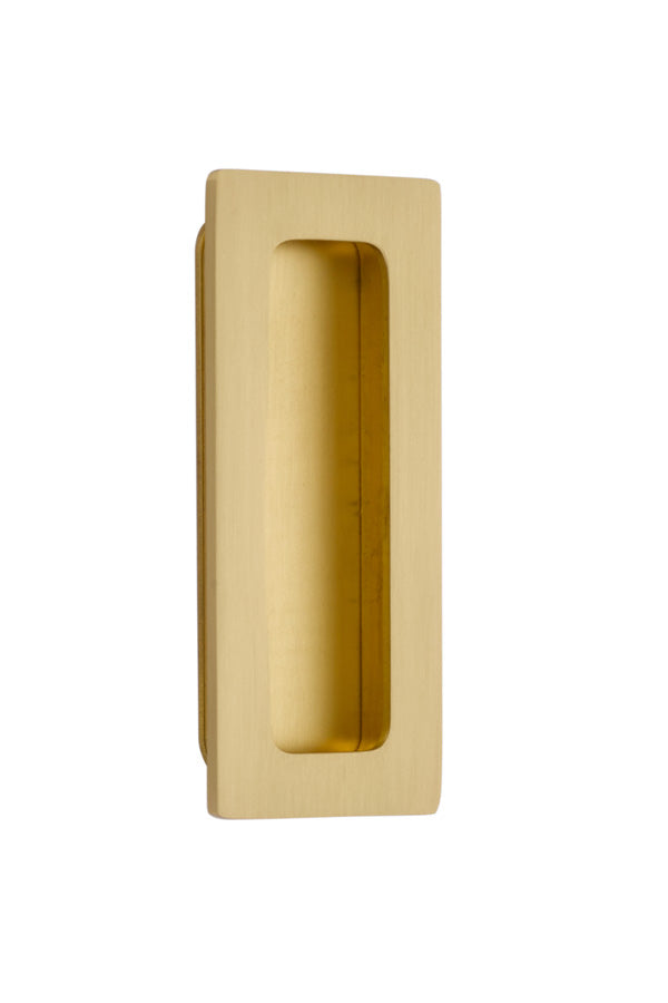 Antique Hardware 4 Inch Solid Brass Modern Rectangular Flush Pull FLUSH-PULL-POCKET DOOR