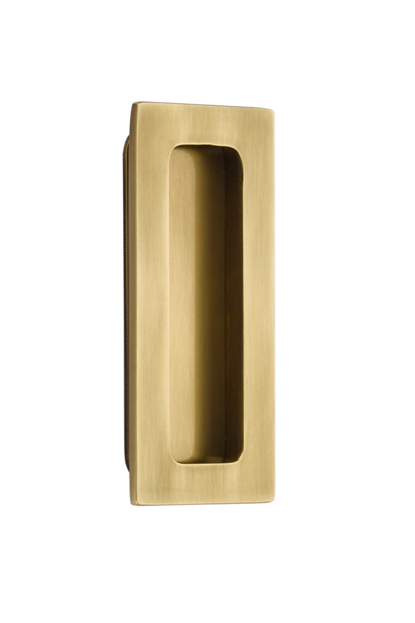 Antique Hardware 4 Inch Solid Brass Modern Rectangular Flush Pull FLUSH-PULL-POCKET DOOR