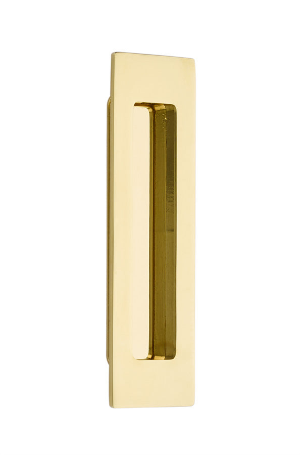 Antique Hardware 6 Inch Solid Brass Modern Rectangular Flush Pull FLUSH-PULL-POCKET DOOR