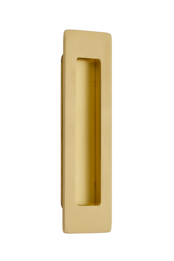 Antique Hardware 6 Inch Solid Brass Modern Rectangular Flush Pull FLUSH-PULL-POCKET DOOR