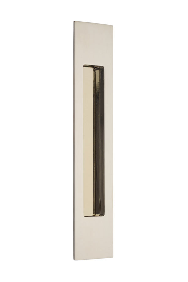Antique Hardware 10 Inch Solid Brass Modern Rectangular Flush Pull FLUSH-PULL-POCKET DOOR