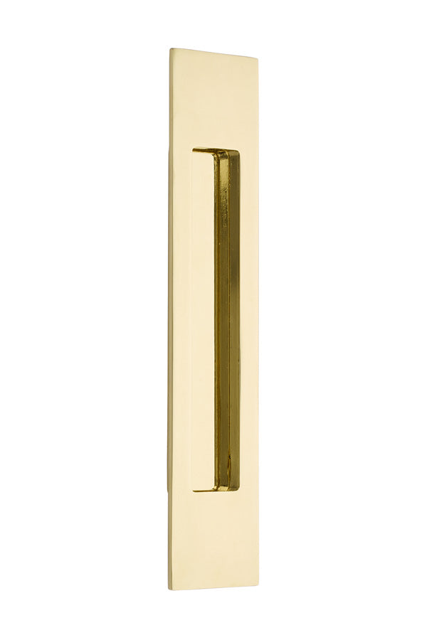 Antique Hardware 10 Inch Solid Brass Modern Rectangular Flush Pull FLUSH-PULL-POCKET DOOR