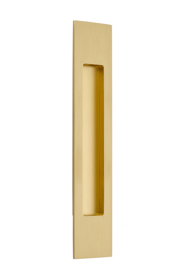 Antique Hardware 10 Inch Solid Brass Modern Rectangular Flush Pull FLUSH-PULL-POCKET DOOR