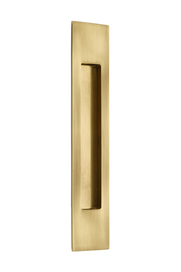 Antique Hardware 10 Inch Solid Brass Modern Rectangular Flush Pull FLUSH-PULL-POCKET DOOR