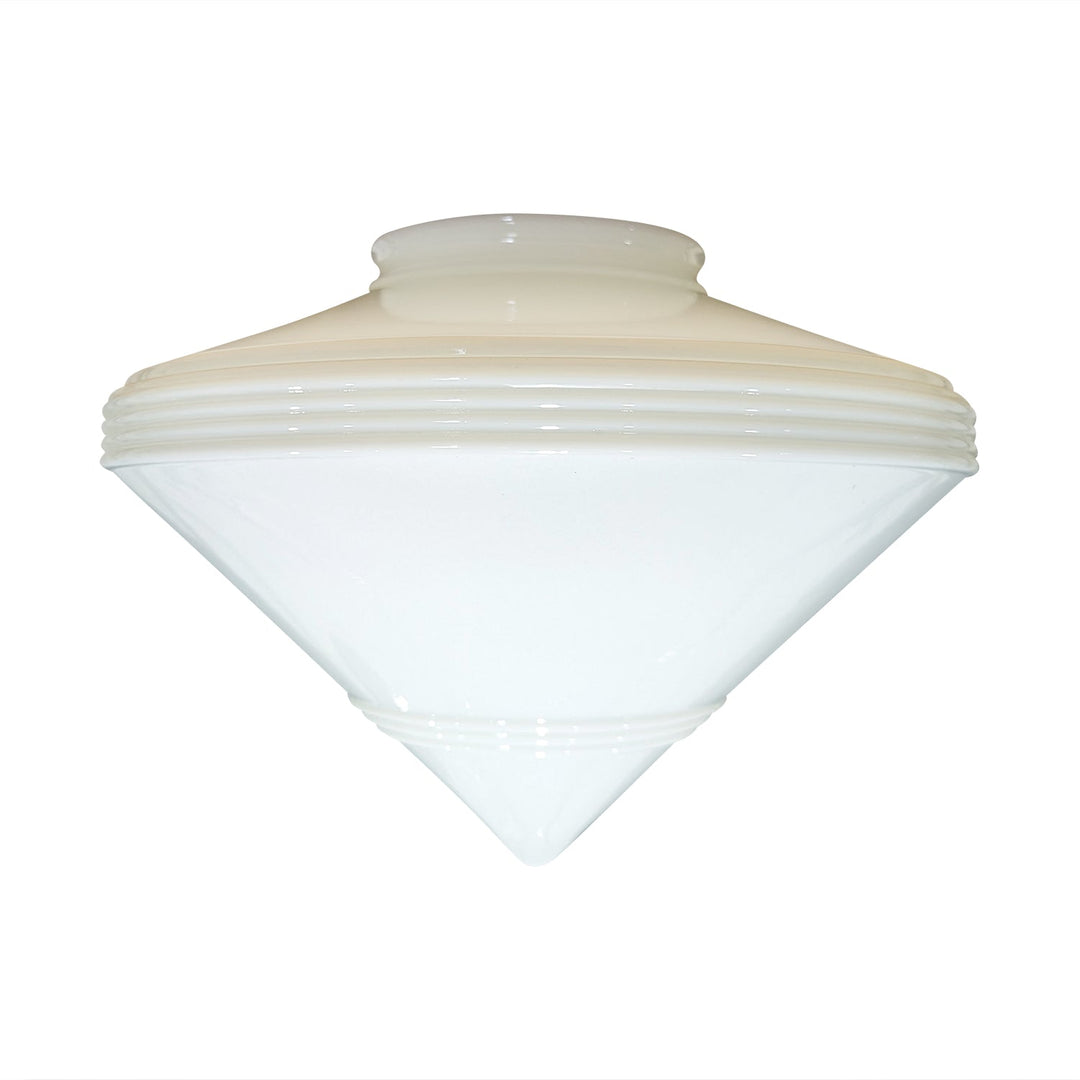 Antique Hardware 14 Inch Art Deco Style Milk Glass Light Shade (6 Inch Fitter) GLASS SHADE