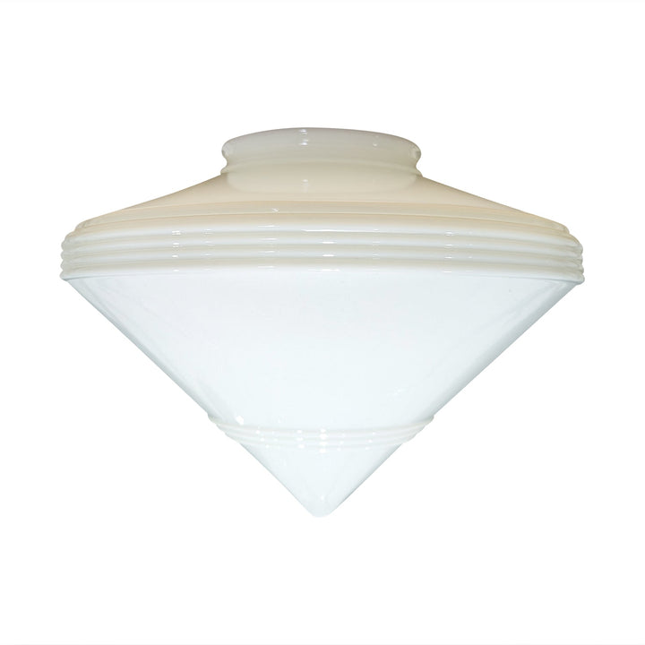 Antique Hardware 14 Inch Art Deco Style Milk Glass Light Shade (6 Inch Fitter) GLASS SHADE