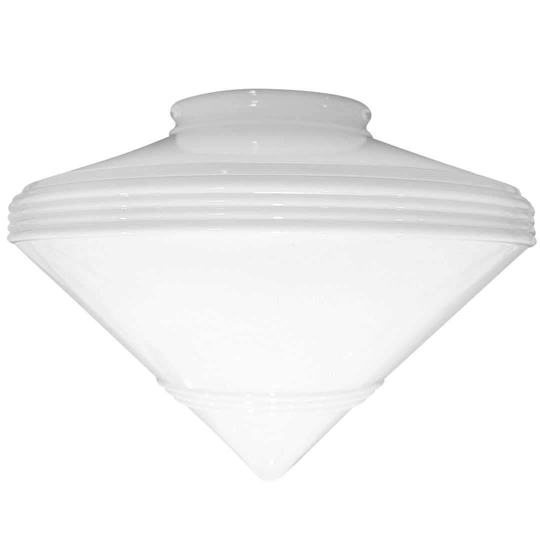 Antique Hardware 14 Inch Art Deco Style Milk Glass Light Shade (6 Inch Fitter) GLASS SHADE
