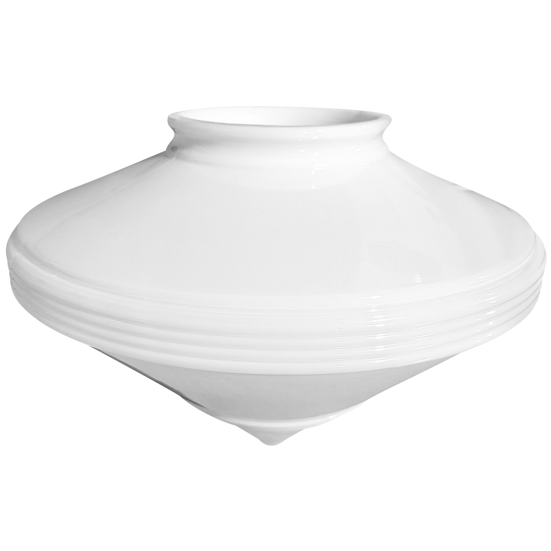 Antique Hardware 14 Inch Art Deco Style Milk Glass Light Shade (6 Inch Fitter) GLASS SHADE