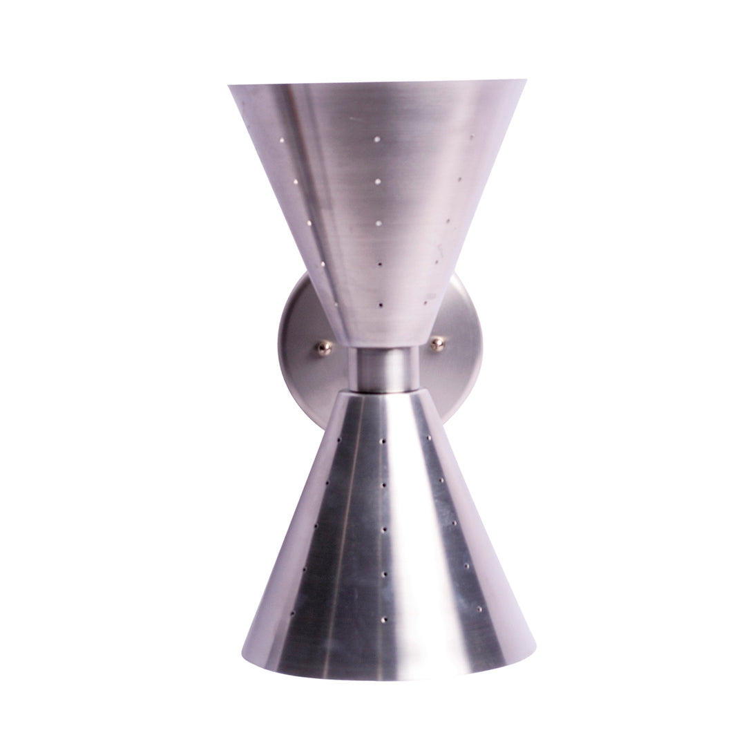 Antique Hardware 13 Inch Art Deco Double Cone Aluminum Wall Sconce ART DECO LIGHTING