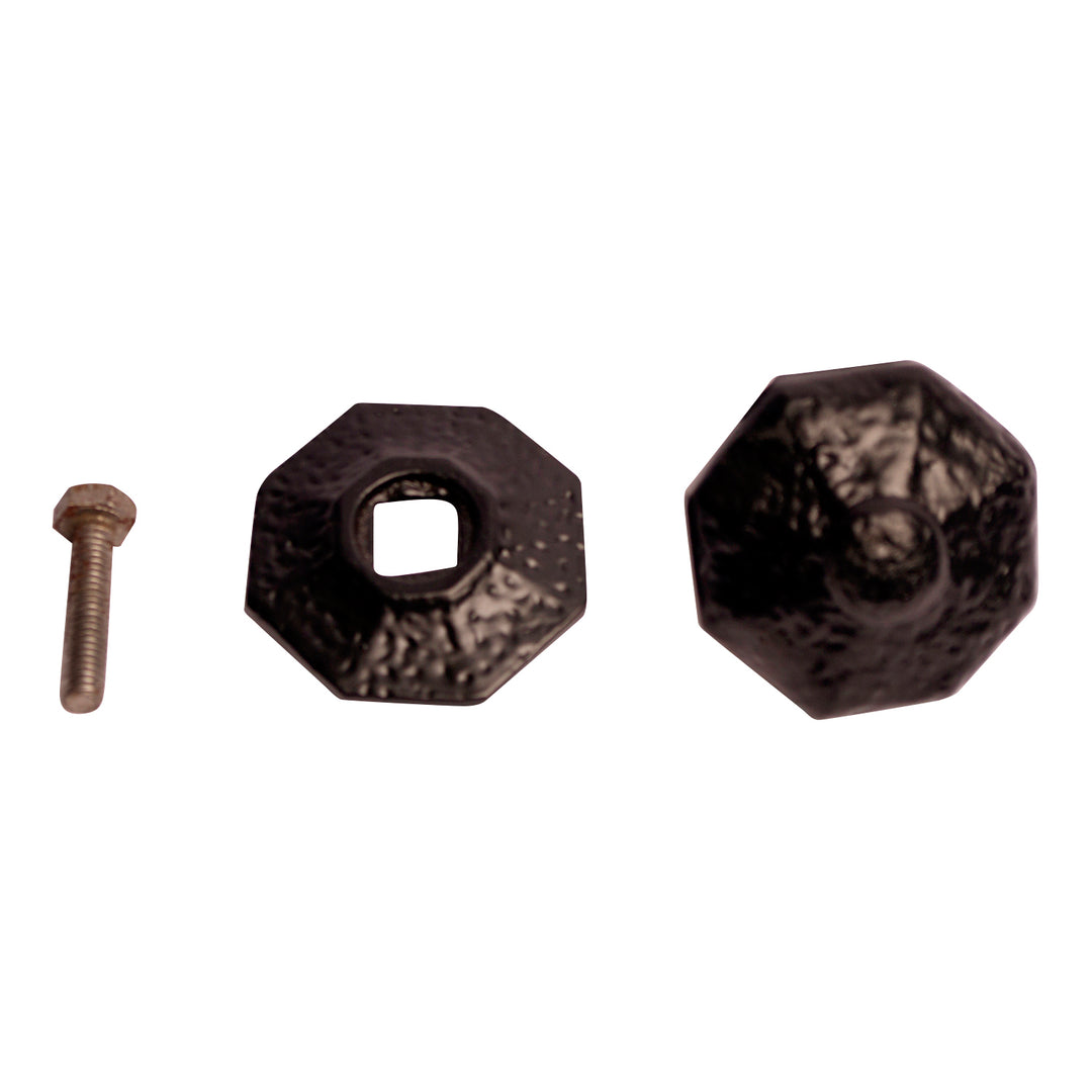 ##Antique Hardware## 2 3/8 Inch Solid Rough Iron Octagon Cabinet & Furniture Knob with Backplate
