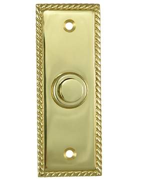 ##Antique Hardware## 3 1/3 Inch Solid Brass Doorbell Button