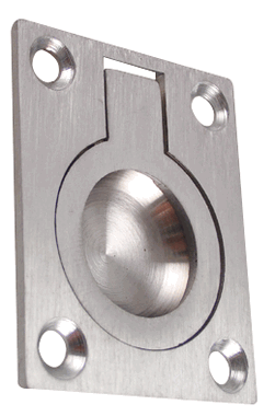 ##Antique Hardware## 1 3/4 Inch Solid Brass Traditional Flush Ring Pull