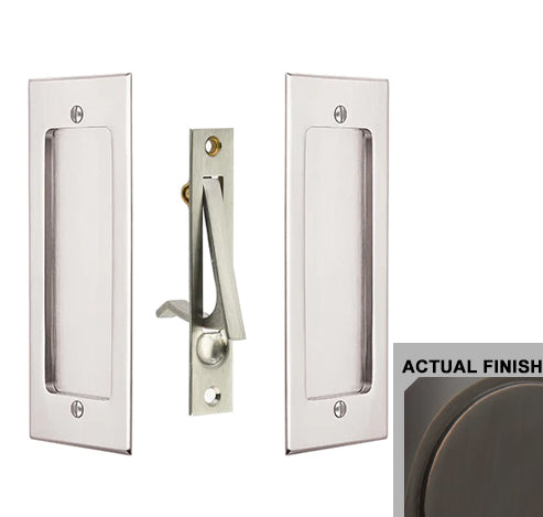 Antique Hardware 7 1/4 Inch Solid Brass Modern Rectangular Pocket Door Pull Set FLUSH-PULL-POCKET DOOR