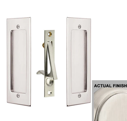 Antique Hardware 7 1/4 Inch Solid Brass Modern Rectangular Pocket Door Pull Set FLUSH-PULL-POCKET DOOR