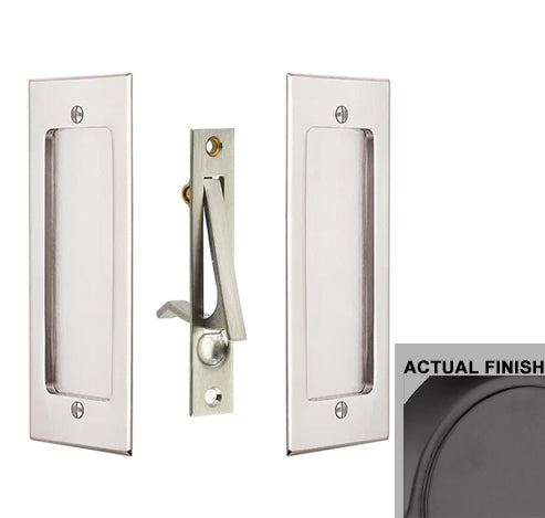 Antique Hardware 7 1/4 Inch Solid Brass Modern Rectangular Pocket Door Pull Set FLUSH-PULL-POCKET DOOR