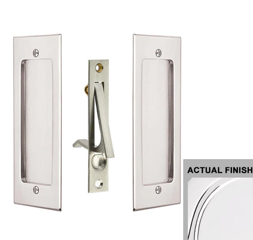 Antique Hardware 7 1/4 Inch Solid Brass Modern Rectangular Pocket Door Pull Set FLUSH-PULL-POCKET DOOR