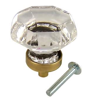##Antique Hardware## 1 1/4 Inch Crystal Glass Old Town Crystal Cabinet & Furniture Knob