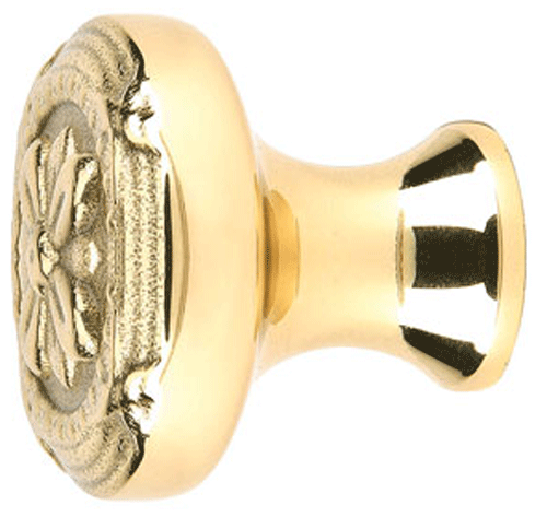 Antique Hardware Emtek 1 3/4 Inch Solid Brass Ribbon & Reed Cabinet & Furniture Knob CABINET KNOB